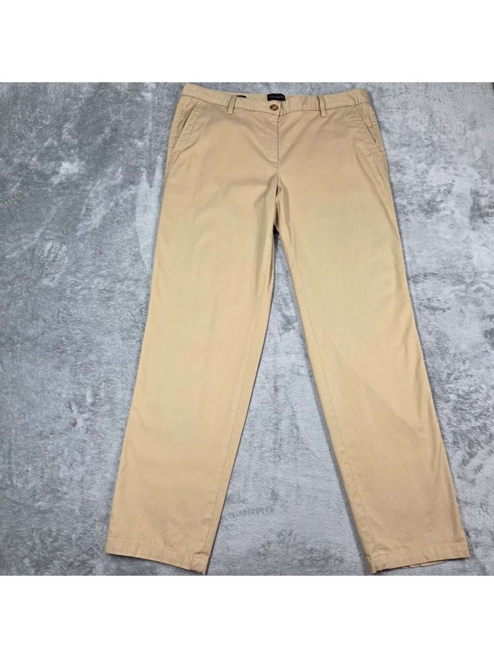 Talbots Pants 8 Tan Relaxed Chinos Stretch Coastal Beachy Casual Preppy